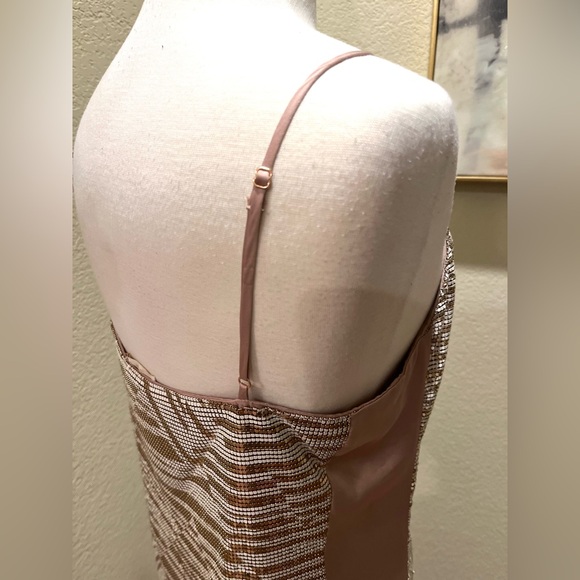 Ramy Brook Women's Rose Gold Tallon Metal Satin Sleeveless Mini Dress  4 S - Picture 10 of 11